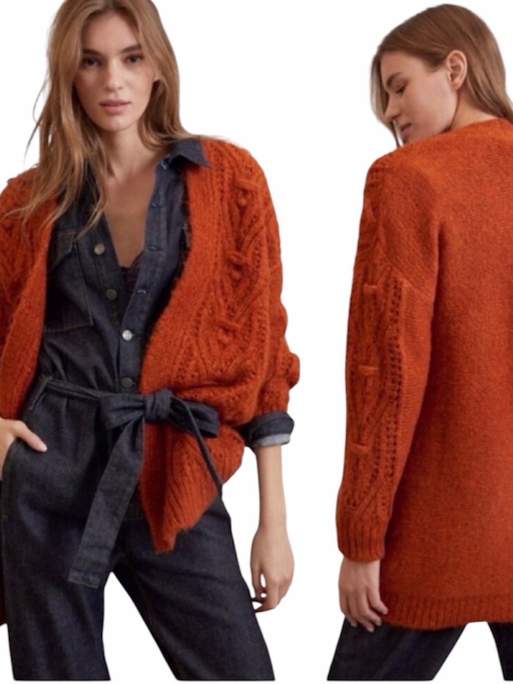 Anthropologie | Nuria Textured Knit Longline Cardigan Size XS